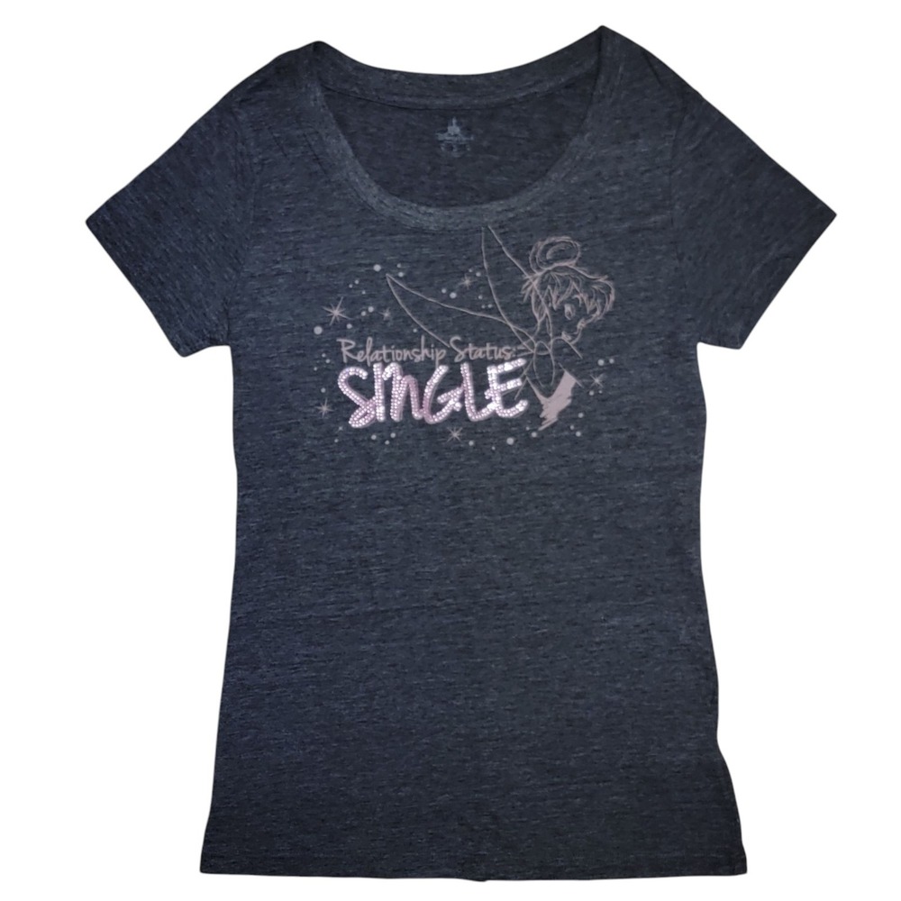 Disney Parks Tinker Bell Tshirt Womens S Relationship Status Single Rhinestone